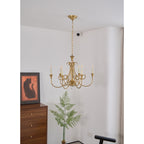 Braid Vintage Double Twist Brass Crystal Chandelier