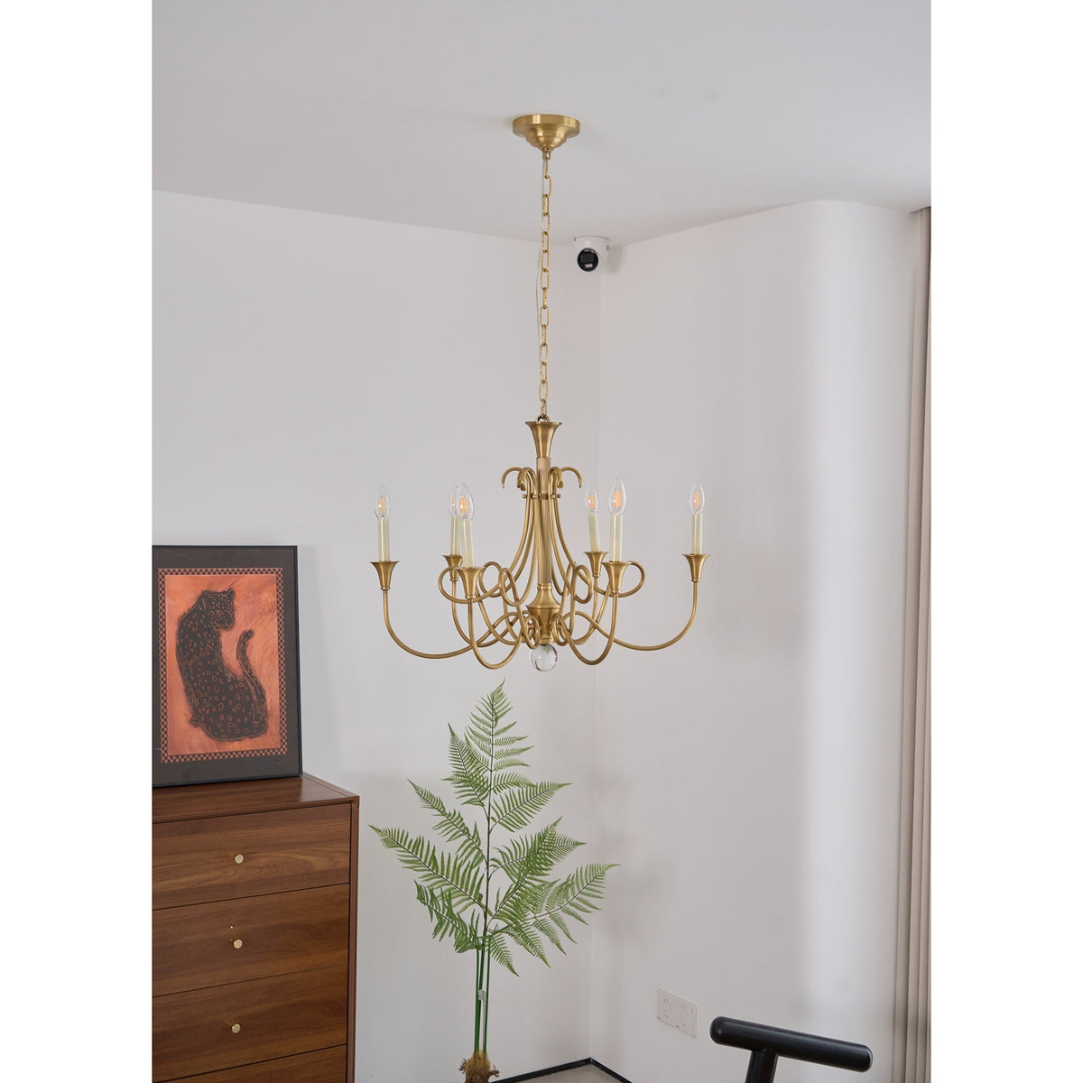 Braid Vintage Double Twist Brass Crystal Chandelier