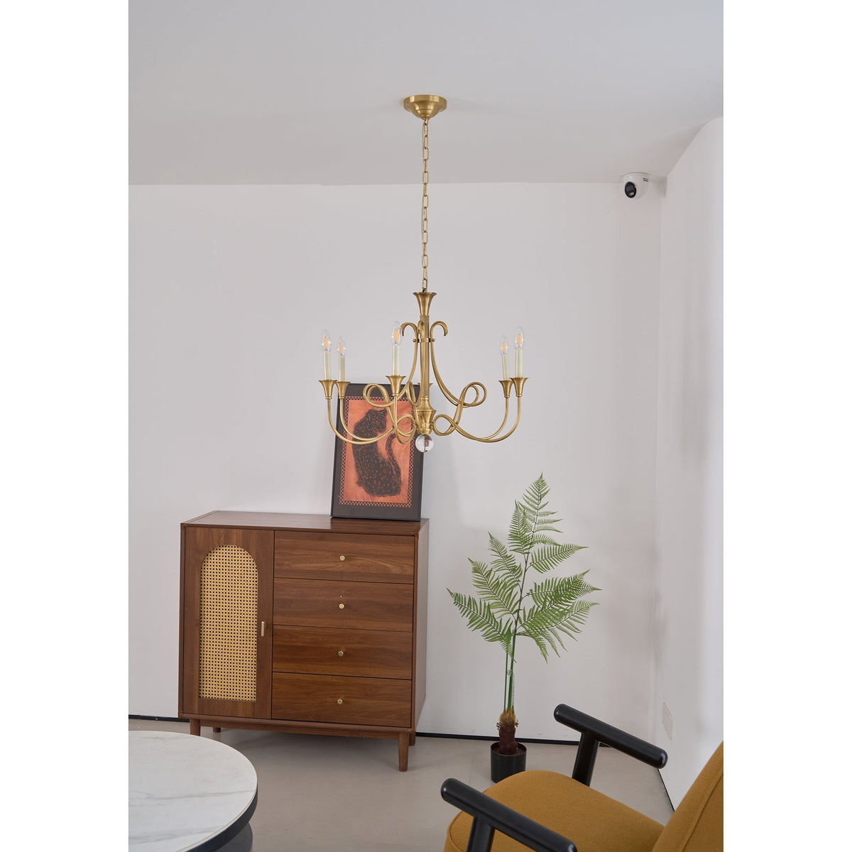 Braid Vintage Double Twist Brass Crystal Chandelier