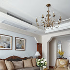 Braid Vintage Double Twist Brass Crystal Chandelier