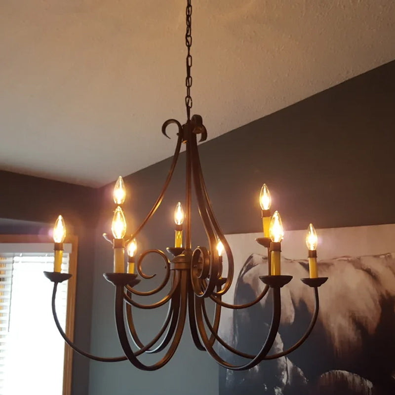 Cove Vintage Industrial Brass Chandeliers