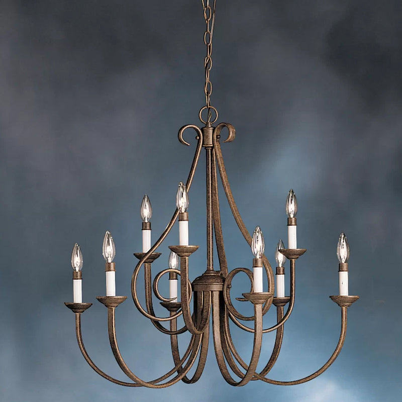 Cove Vintage Industrial Brass Chandeliers