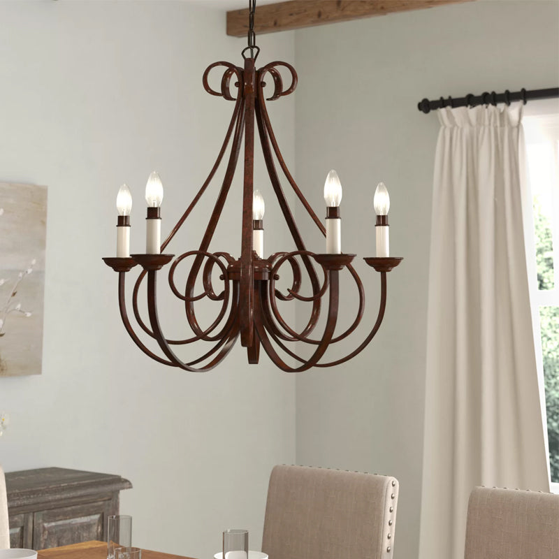 Cove Vintage Industrial Brass Chandeliers