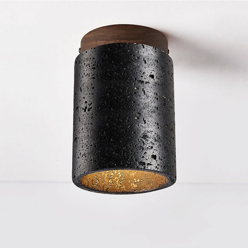 Draven Industrial Travertine Ceiling Light