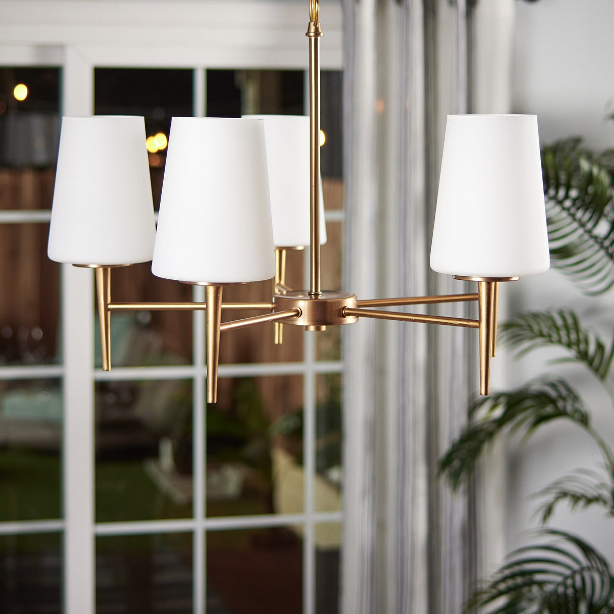 Gaze Elegance Vintage Brass Glass Chandelier