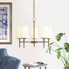 Gaze Elegance Vintage Brass Glass Chandelier