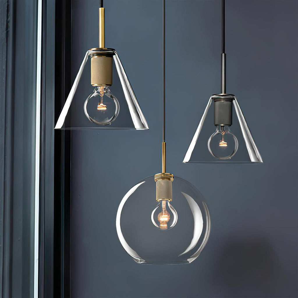 Pendant Lamp Brass Minimalist Fixture for Dining or Kitchen