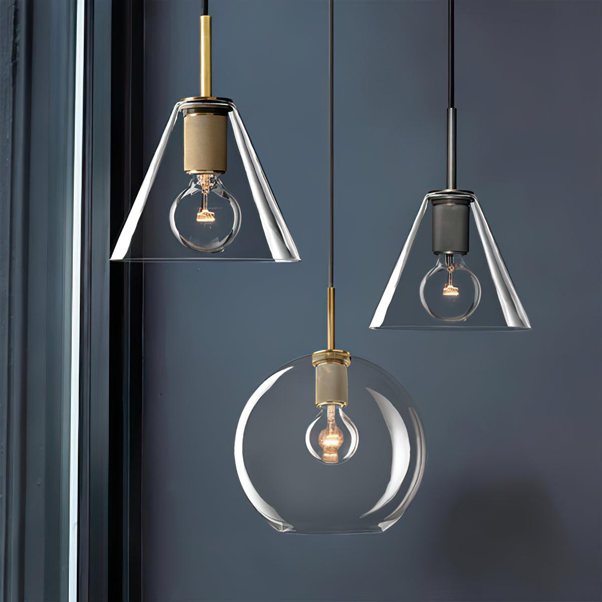Pendant Lamp Brass Minimalist Fixture for Dining or Kitchen