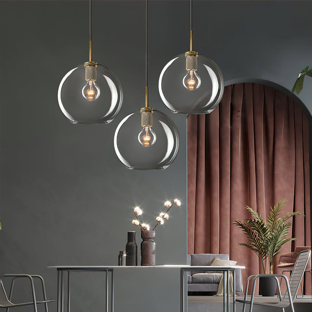 Pendant Lamp Brass Minimalist Fixture for Dining or Kitchen