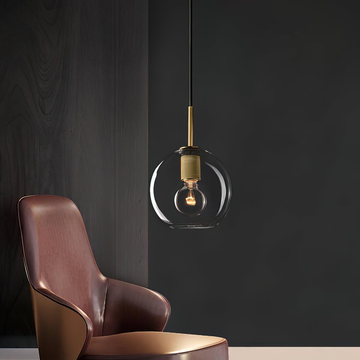 Pendant Lamp Brass Minimalist Fixture for Dining or Kitchen