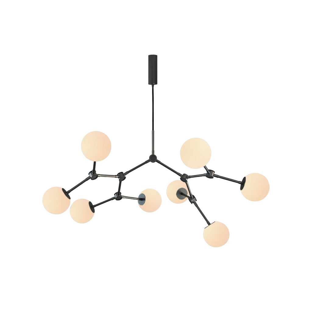 Halo Modern Minimalist Ball Black Glass Chandelier