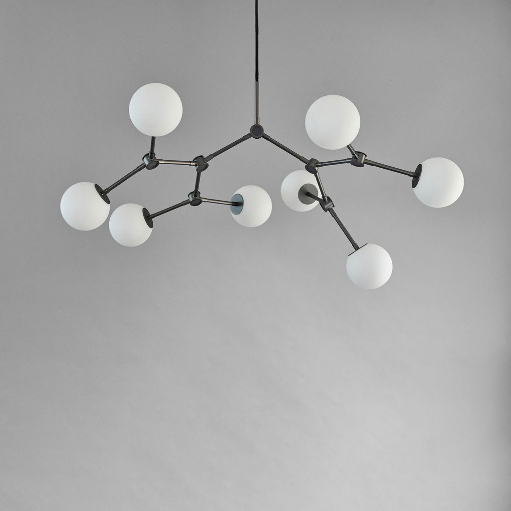 Halo Modern Minimalist Ball Black Glass Chandelier