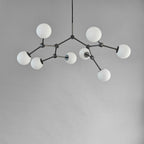 Halo Modern Minimalist Ball Black Glass Chandelier
