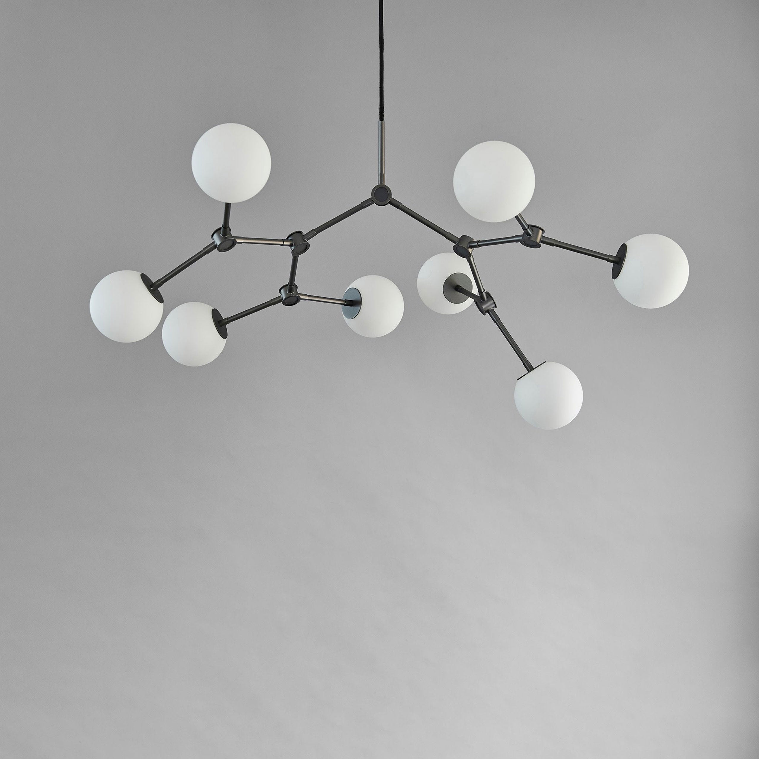 Halo Modern Minimalist Ball Black Glass Chandelier