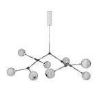Halo Modern Minimalist Ball Black Glass Chandelier