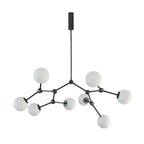 Halo Modern Minimalist Ball Black Glass Chandelier