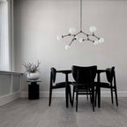 Halo Modern Minimalist Ball Black Glass Chandelier