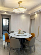 Lustra Chandelier Brass Crystal Drum Elegant