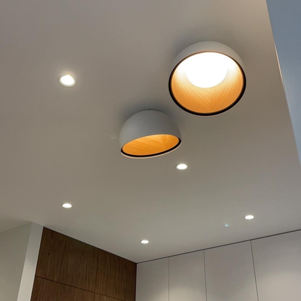 Ceiling Lamp Dome Wood Interior Warm Modern Minimalist