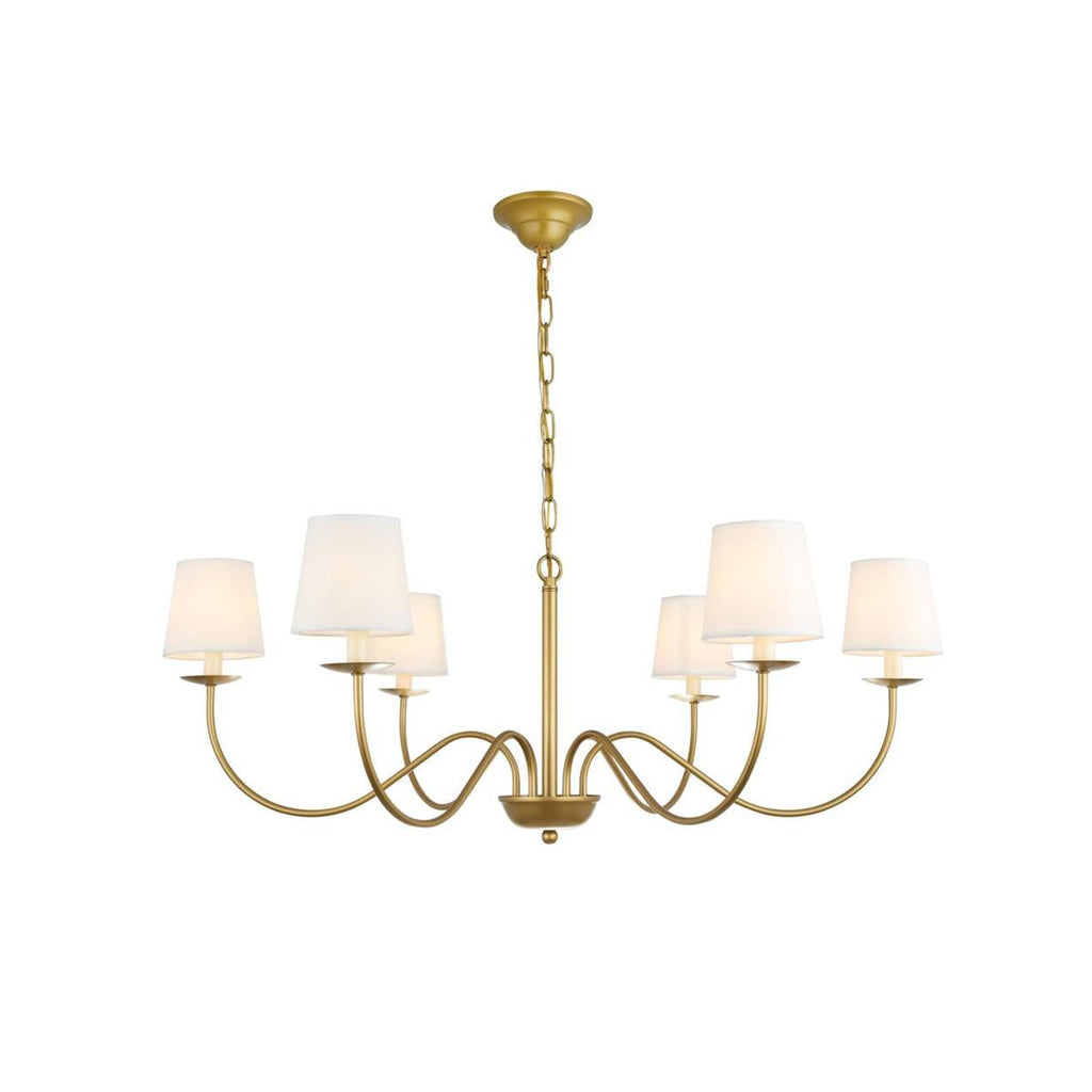 Amble Vintage Industrial Brass Fabric Chandelier