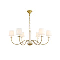Amble Vintage Industrial Brass Fabric Chandelier