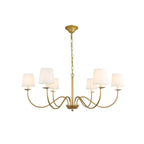 Amble Vintage Industrial Brass Fabric Chandelier
