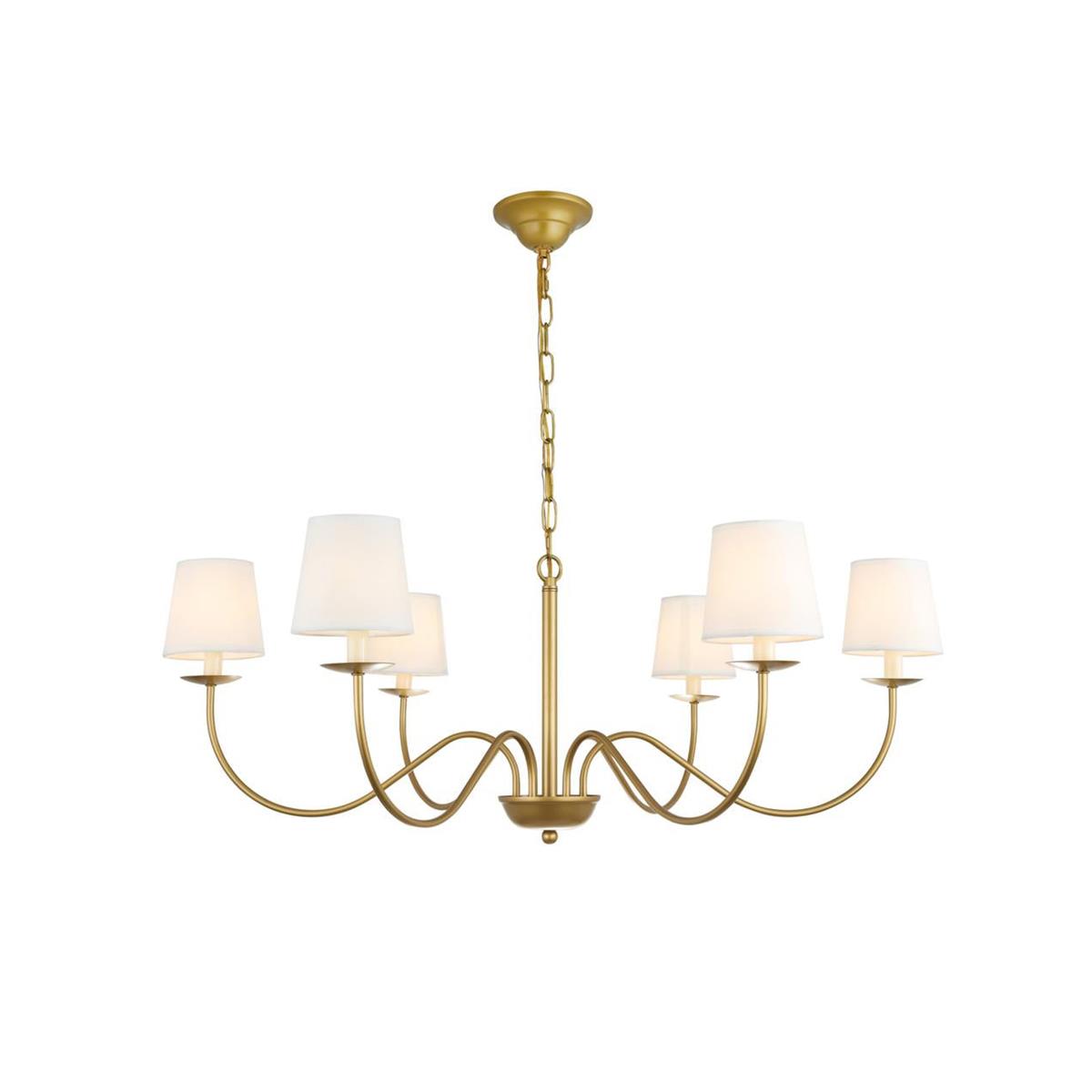 Amble Vintage Industrial Brass Fabric Chandelier