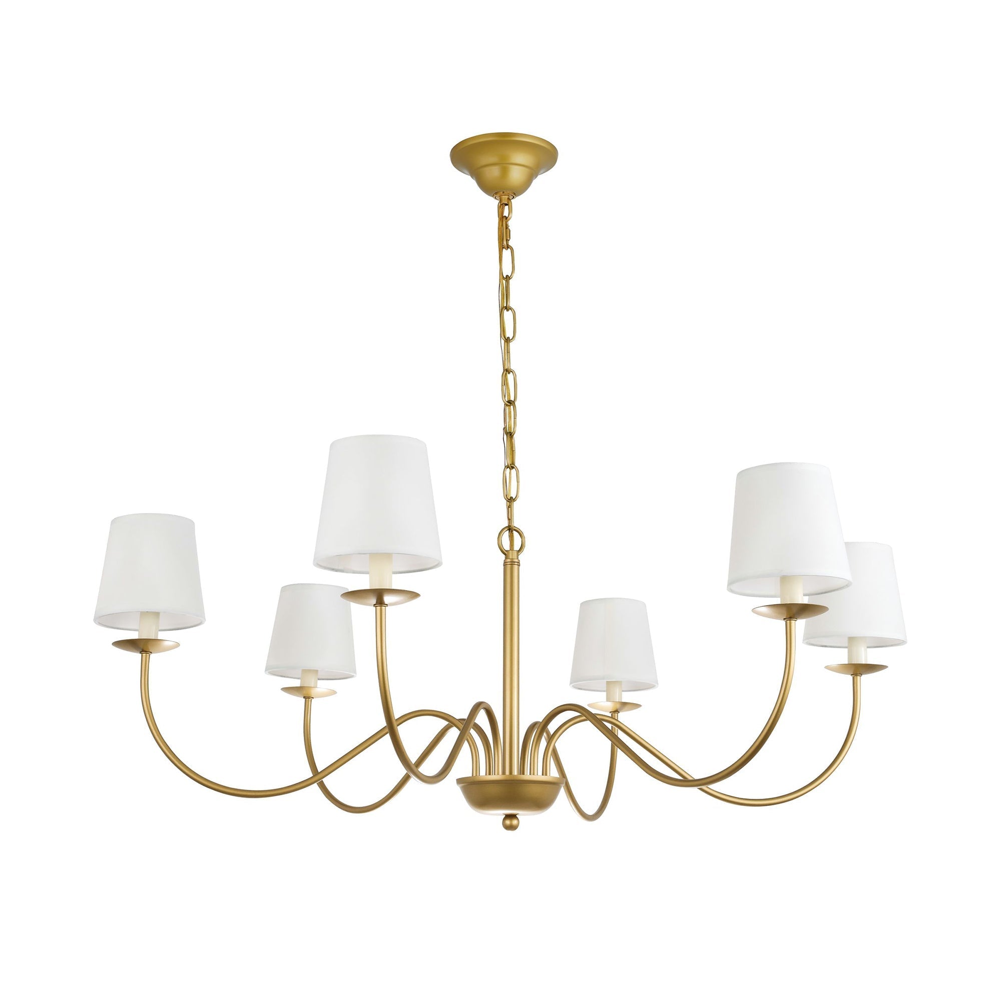 Amble Vintage Industrial Brass Fabric Chandelier