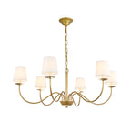 Amble Vintage Industrial Brass Fabric Chandelier