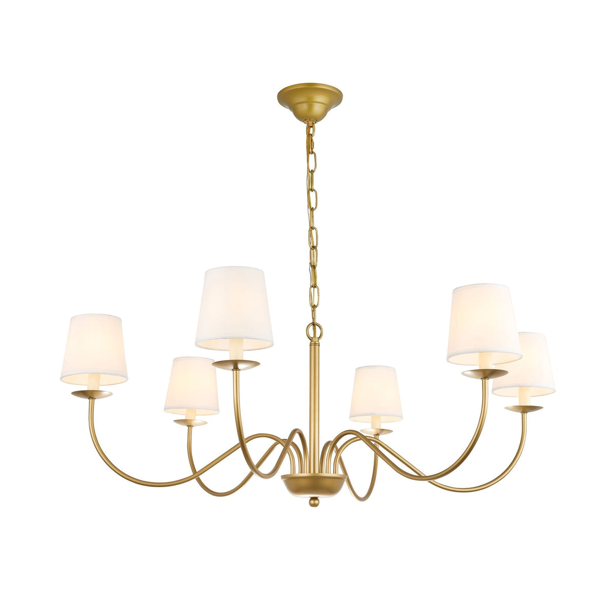 Amble Vintage Industrial Brass Fabric Chandelier