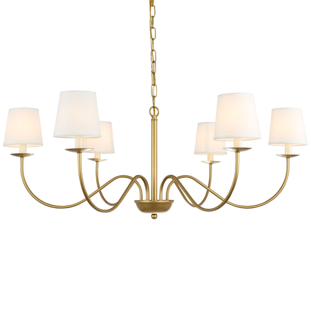 Amble Vintage Industrial Brass Fabric Chandelier