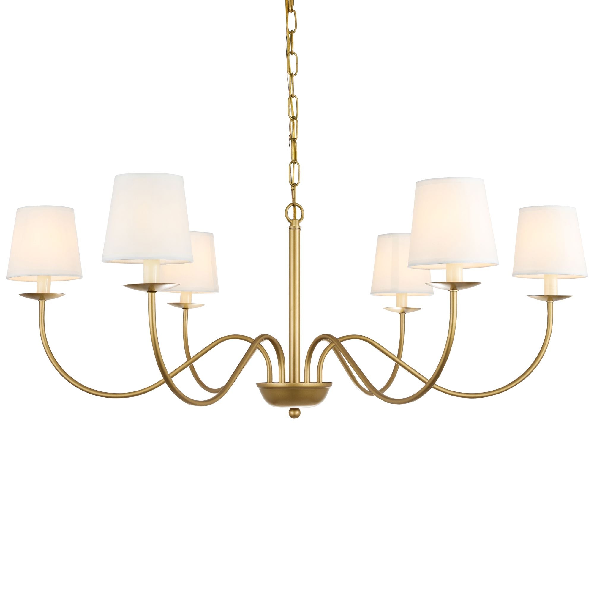 Amble Vintage Industrial Brass Fabric Chandelier