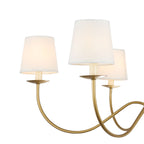 Amble Vintage Industrial Brass Fabric Chandelier