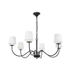 Amble Vintage Industrial Brass Fabric Chandelier