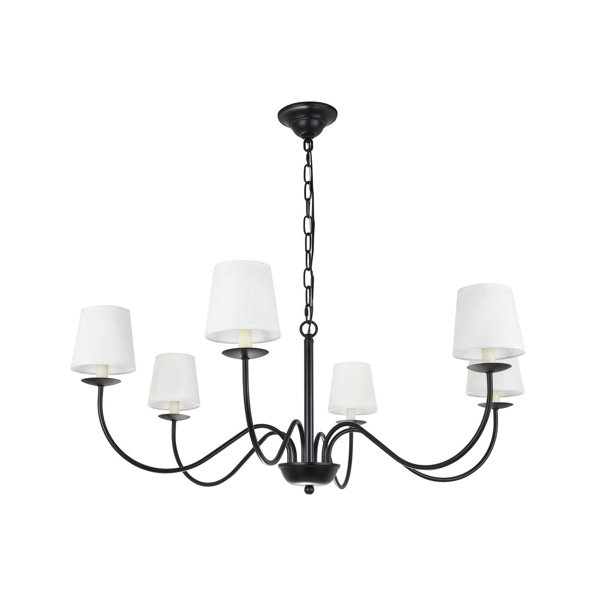 Amble Vintage Industrial Brass Fabric Chandelier