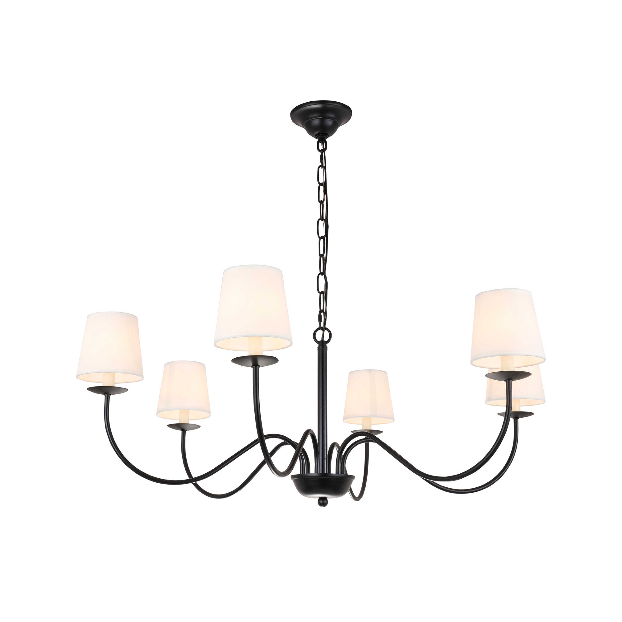Amble Vintage Industrial Brass Fabric Chandelier