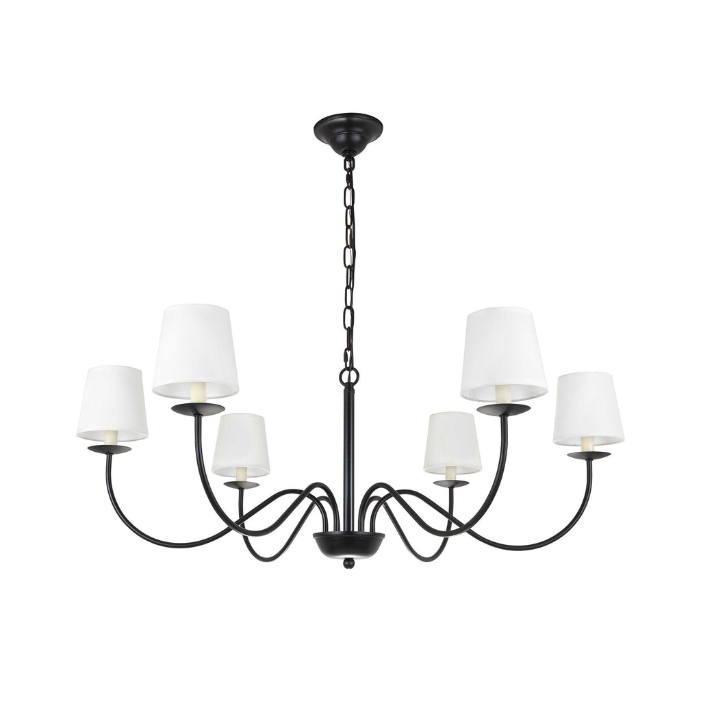 Amble Vintage Industrial Brass Fabric Chandelier