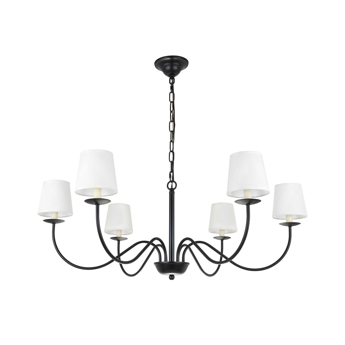 Amble Vintage Industrial Brass Fabric Chandelier