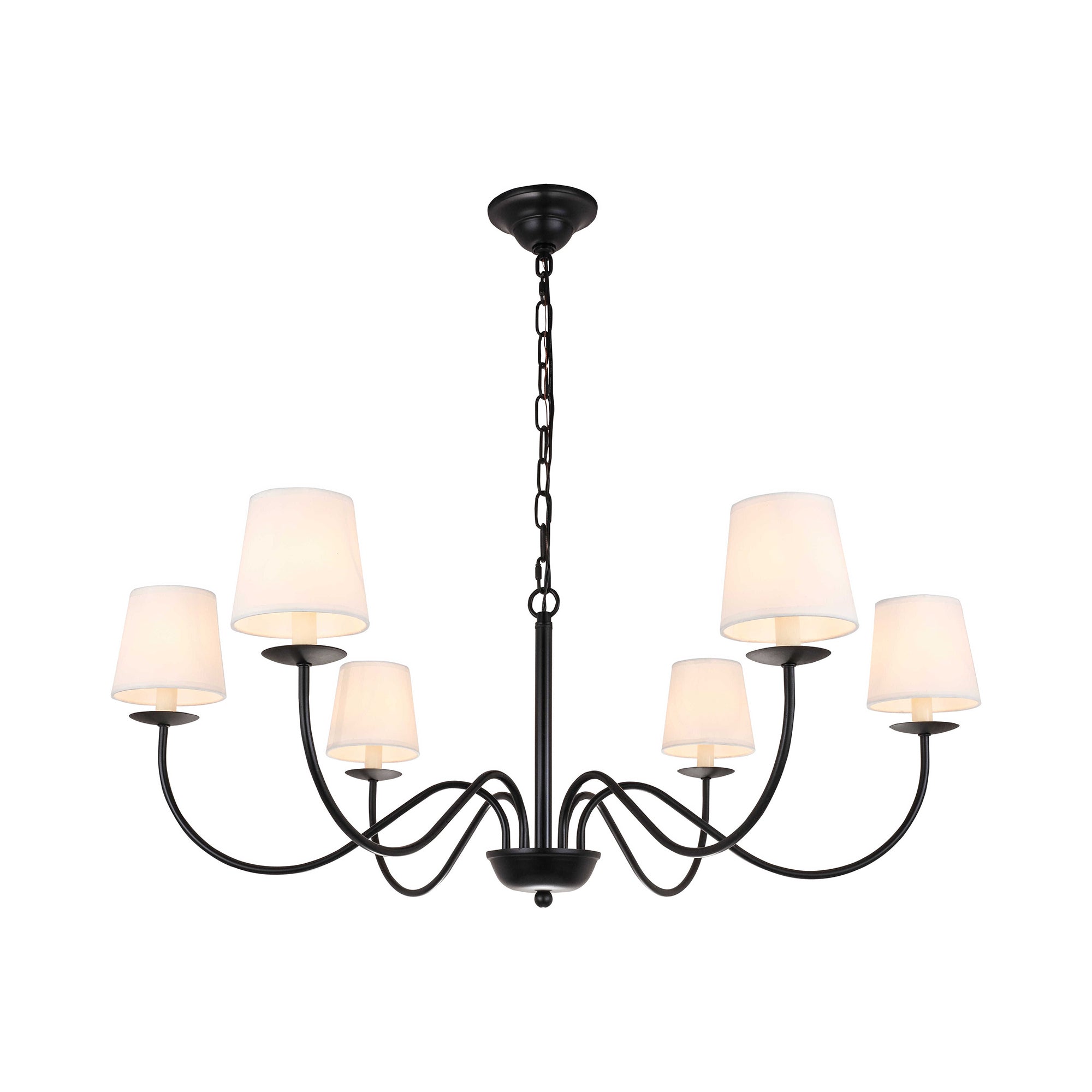 Amble Vintage Industrial Brass Fabric Chandelier