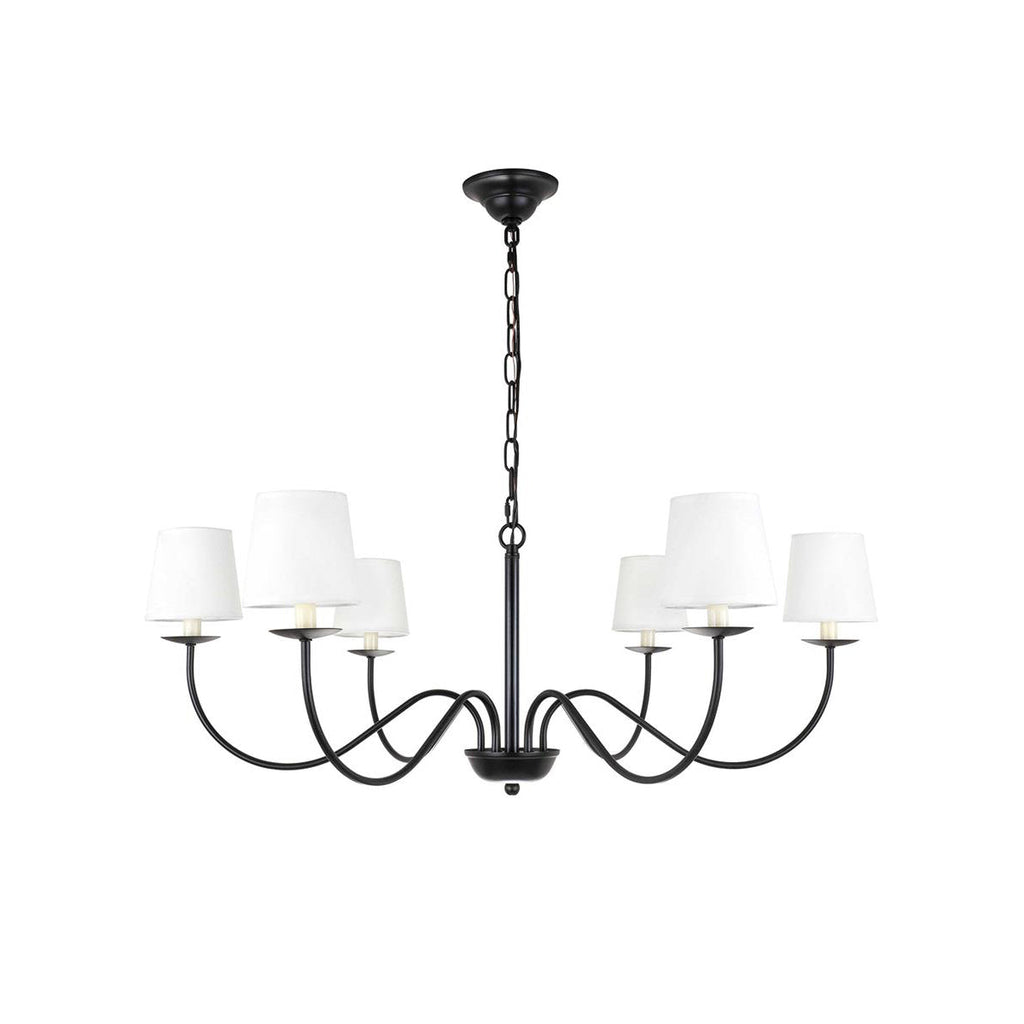 Amble Vintage Industrial Brass Fabric Chandelier