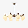Cimirora Traditional Elegance Wood Glass Chandelier