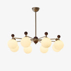 Cimirora Traditional Elegance Wood Glass Chandelier