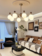 Cimirora Traditional Elegance Wood Glass Chandelier