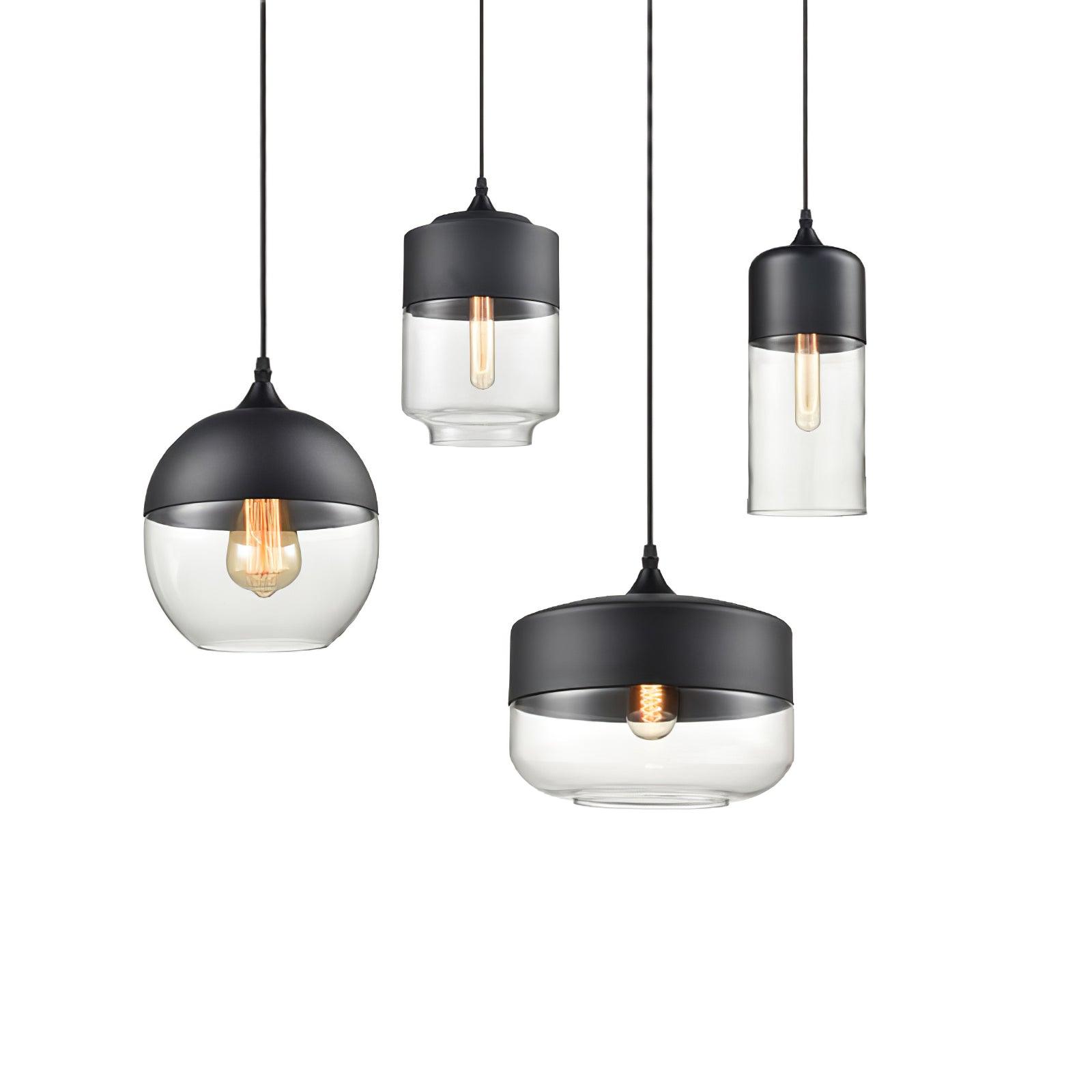 Aura Industrial Glass Pendant Lamp