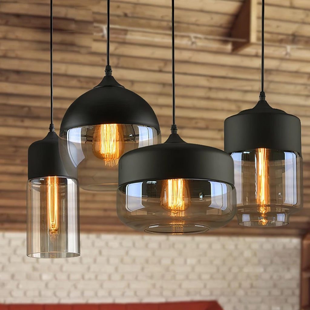 Aura Industrial Glass Pendant Lamp