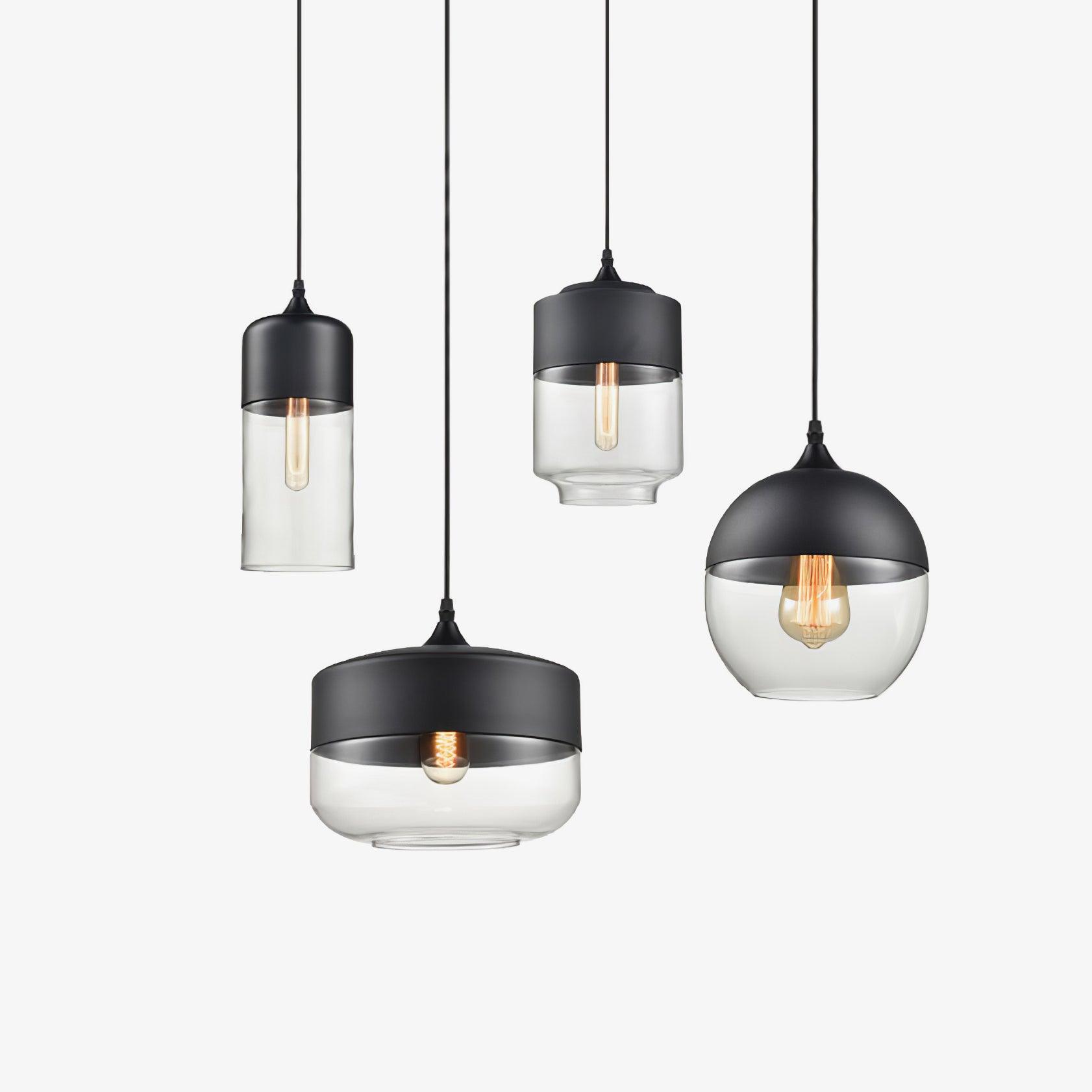 Aura Industrial Glass Pendant Lamp