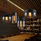Aura Industrial Glass Pendant Lamp