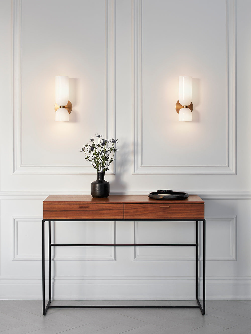 Chime Modern Minimalist Brass Glass Wall Lamp