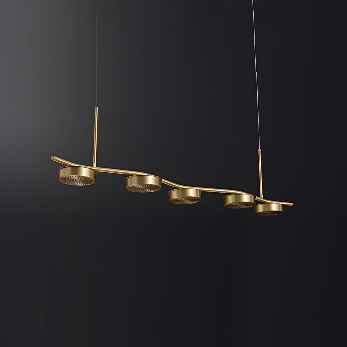 Aureus Sleek Brass Chandelier