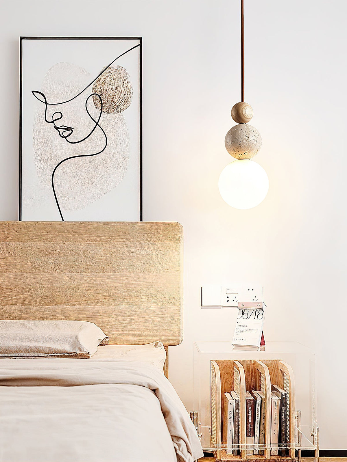 Ullaeia Sphere-Cluster Travertine Pendant Light